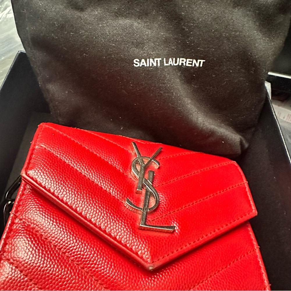 Saint Laurent Red Leather Women's Wallet